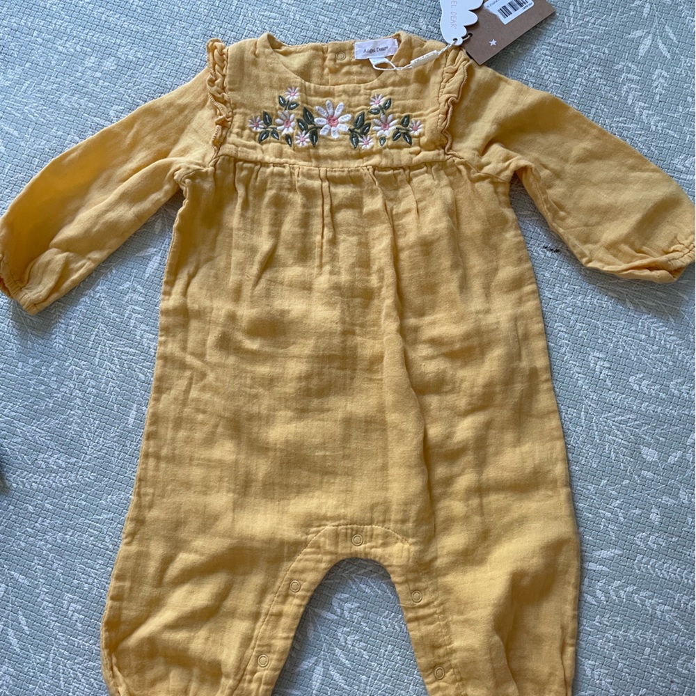Angel Dear yellow pant onesie